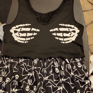 SHEIN Black Skeleton Print Pajama Set